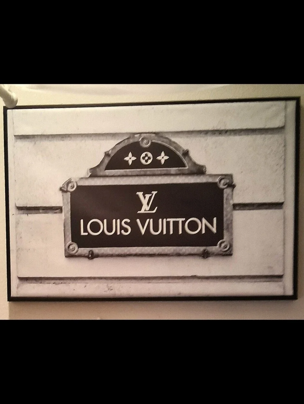 New LV Store Front Iconic Blk & Wht Canvas Framed 24x36